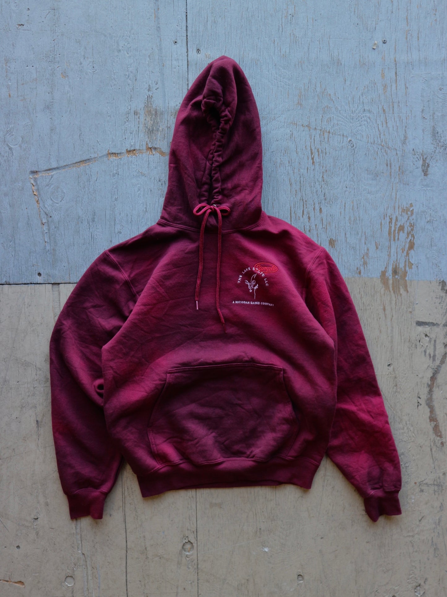 Dyed Red Creeping Doe Sample Hoodie