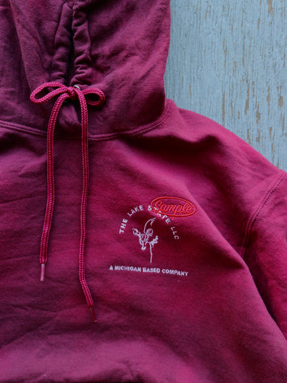 Dyed Red Creeping Doe Sample Hoodie