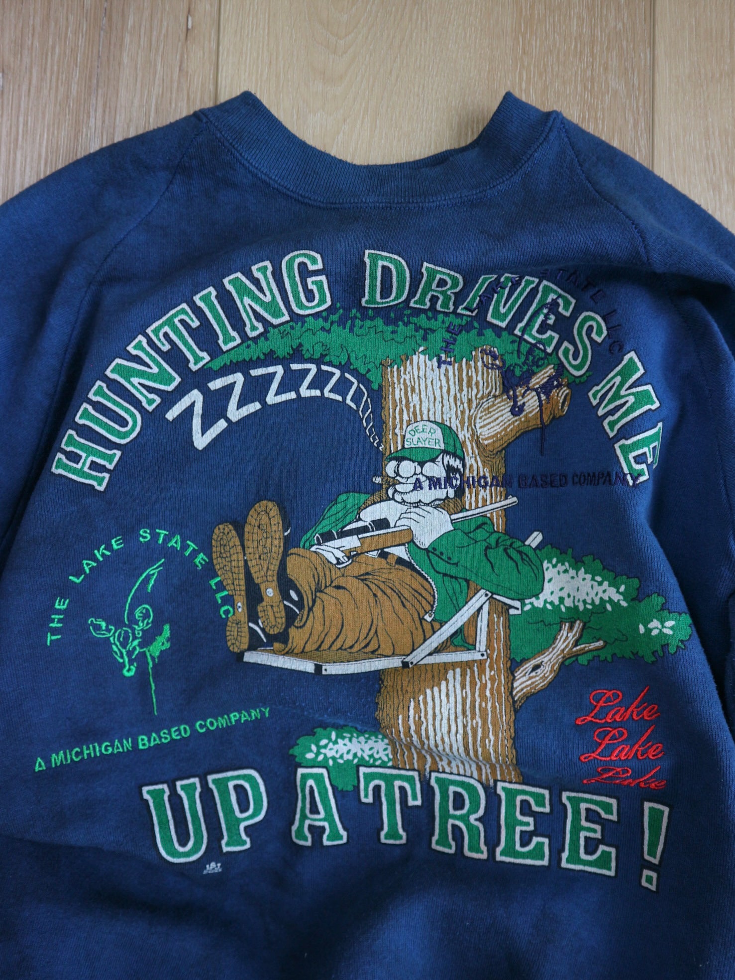 Midwest Embroidered Vintage Crewneck Repaired Michigan
